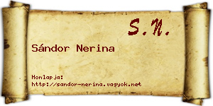 Sándor Nerina névjegykártya